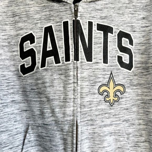Saints NFL Team Apparel Women’s Zip Front Sweatshirt Gray Size Small New Orleans - Picture 3 of 7